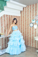 Blue Frill Lehenga SetKinjal Bhanushali (8)